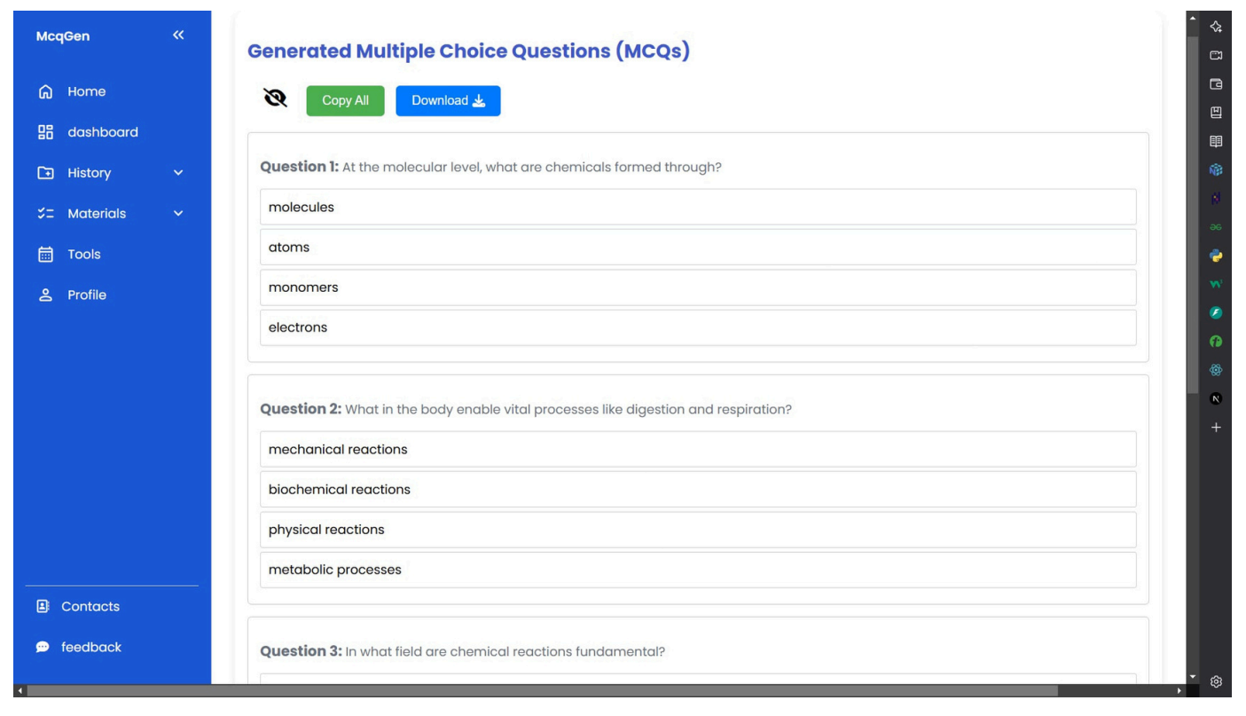 Sample Generated Questions